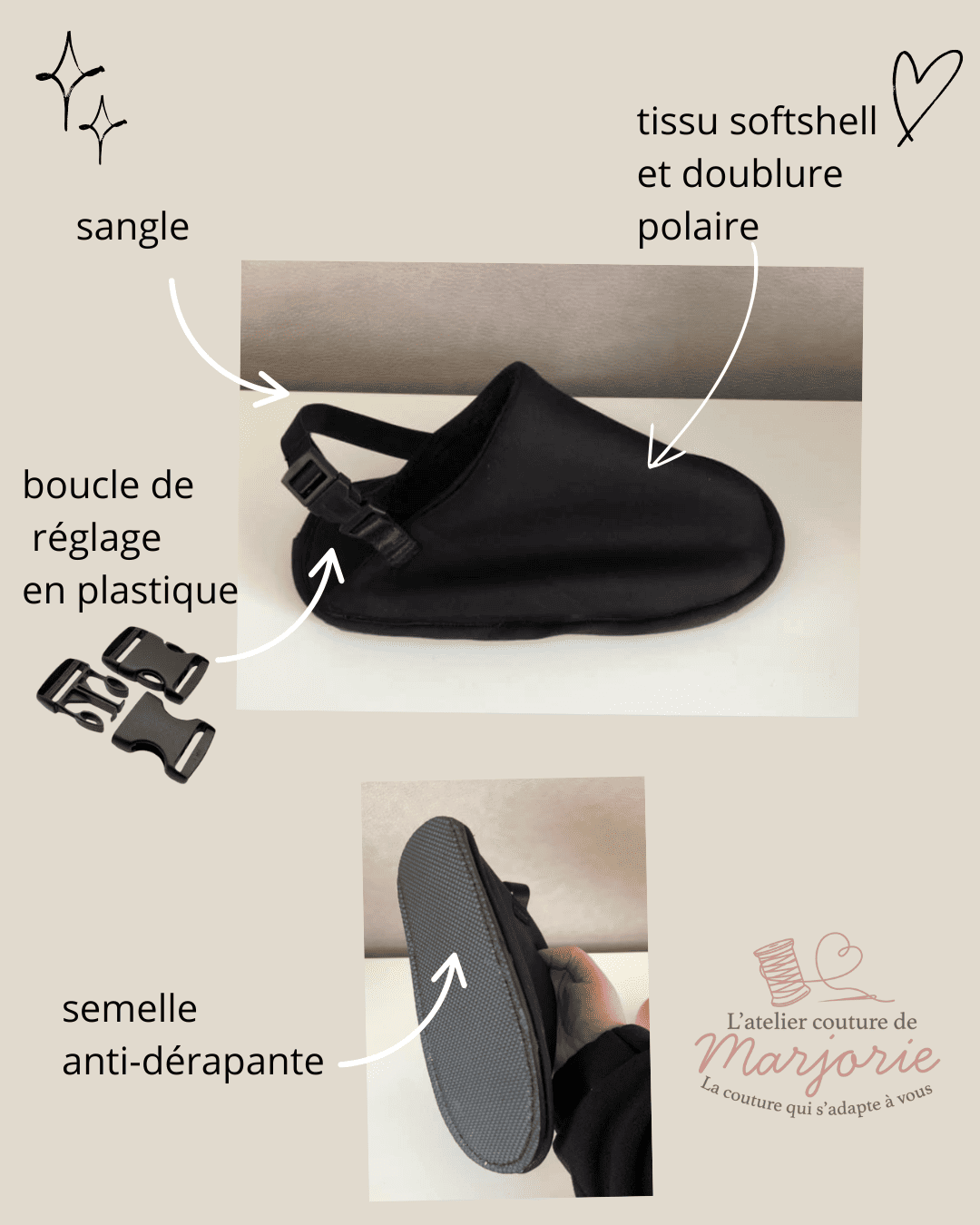 chausson pied cassé - atelier couture de marjorie (2) chausson pied cassé - atelier couture de marjorie (2)