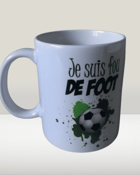 mug personnaliser fou de foot- atelier couture de marjorie