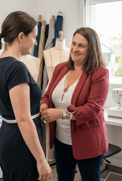 photo prise de mesures - atelier couture de marjorie