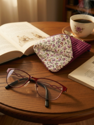 Étui à lunettes en velours côtelé –personnalisable- élégant, doux et protecteur