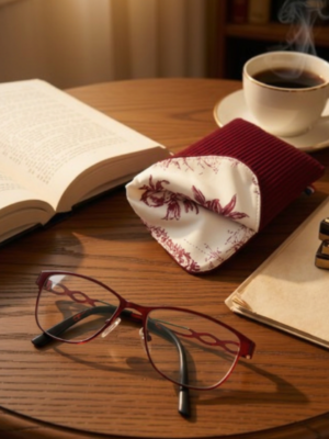 Étui à lunettes en velours côtelé –personnalisable- élégant, doux et protecteur