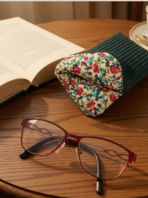 Étui à lunettes en velours côtelé –personnalisable- élégant, doux et protecteur