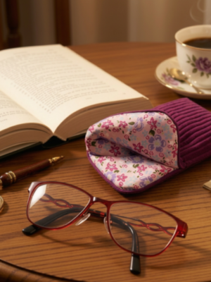 Étui à lunettes en velours côtelé –personnalisable- élégant, doux et protecteur